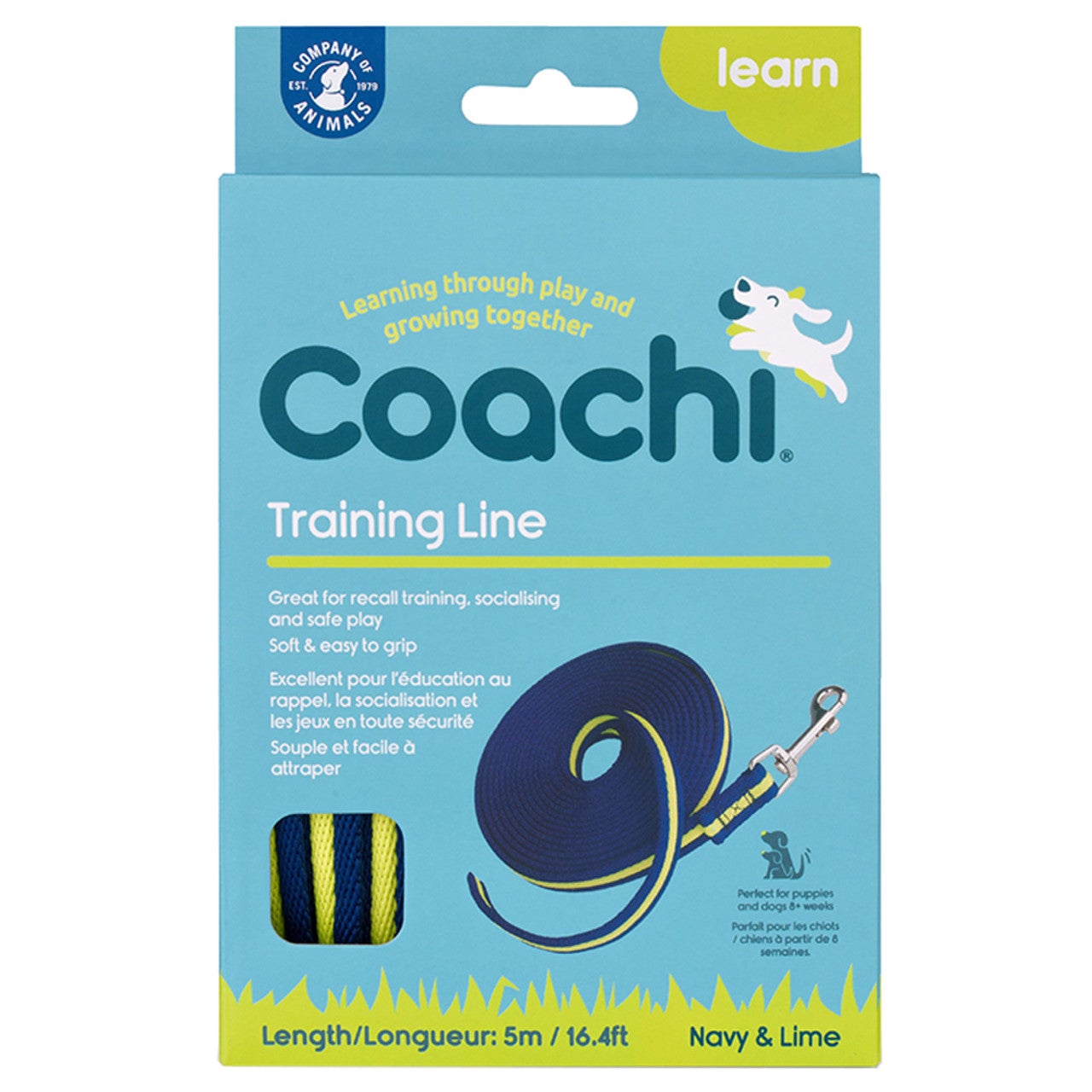 Training line navy/lime 5 meter