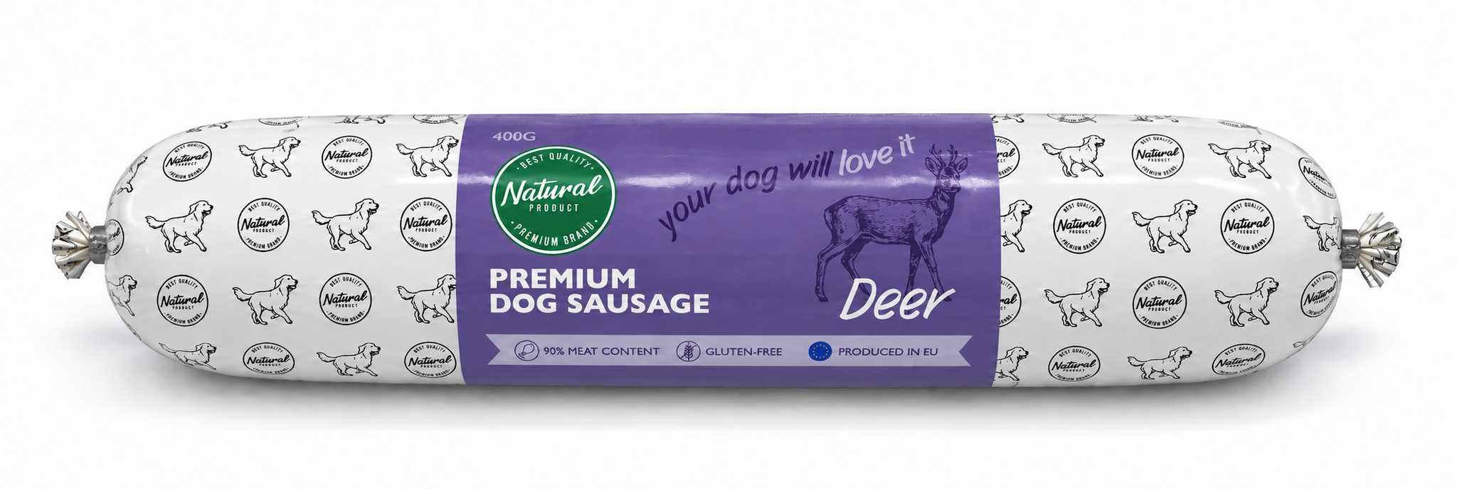 Premium Dog Sausage Deer 400 gram