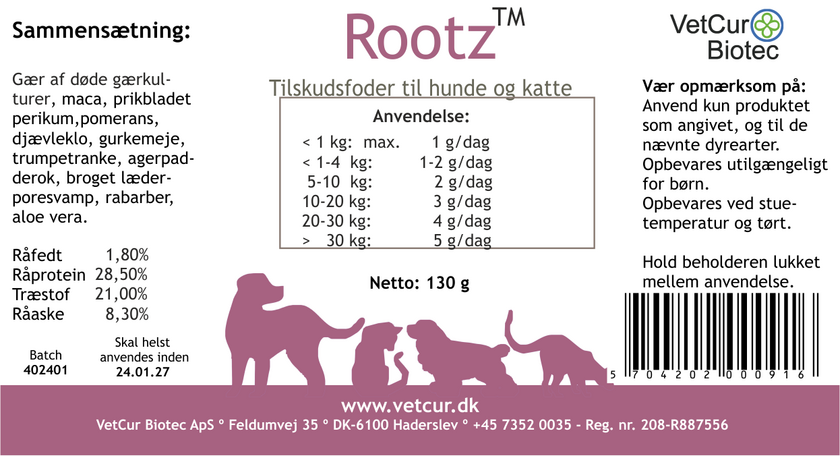 Rootz pulver hund & kat 130 gram