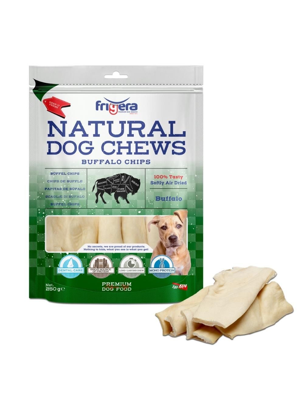 Frigera - Dog Chews Buffalo chips 250gr
