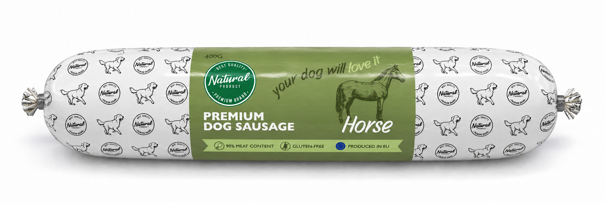 Premium Dog Sausage Horse 400 gram