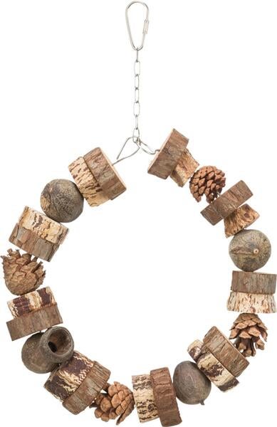 Ring swing wood/pine cone