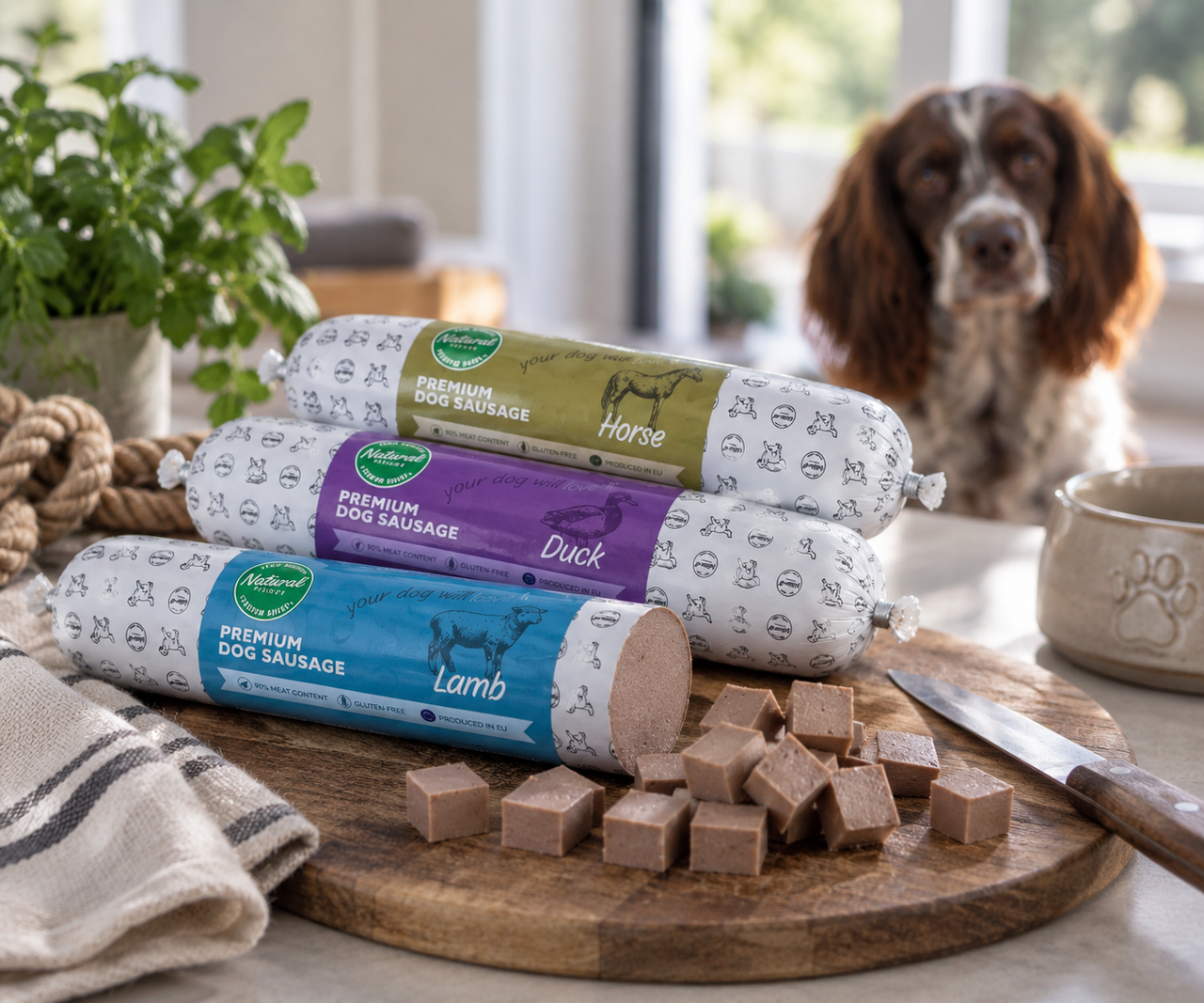Premium Dog Sausage Horse 400 gram