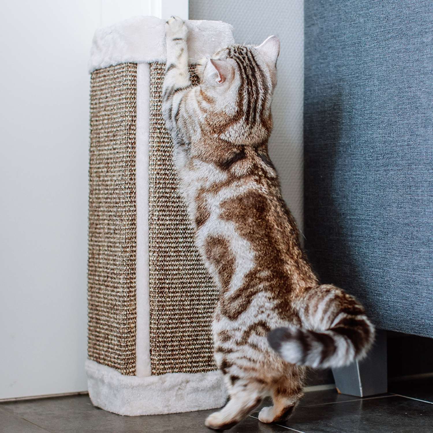 Kradsebræt til hjørne med plys