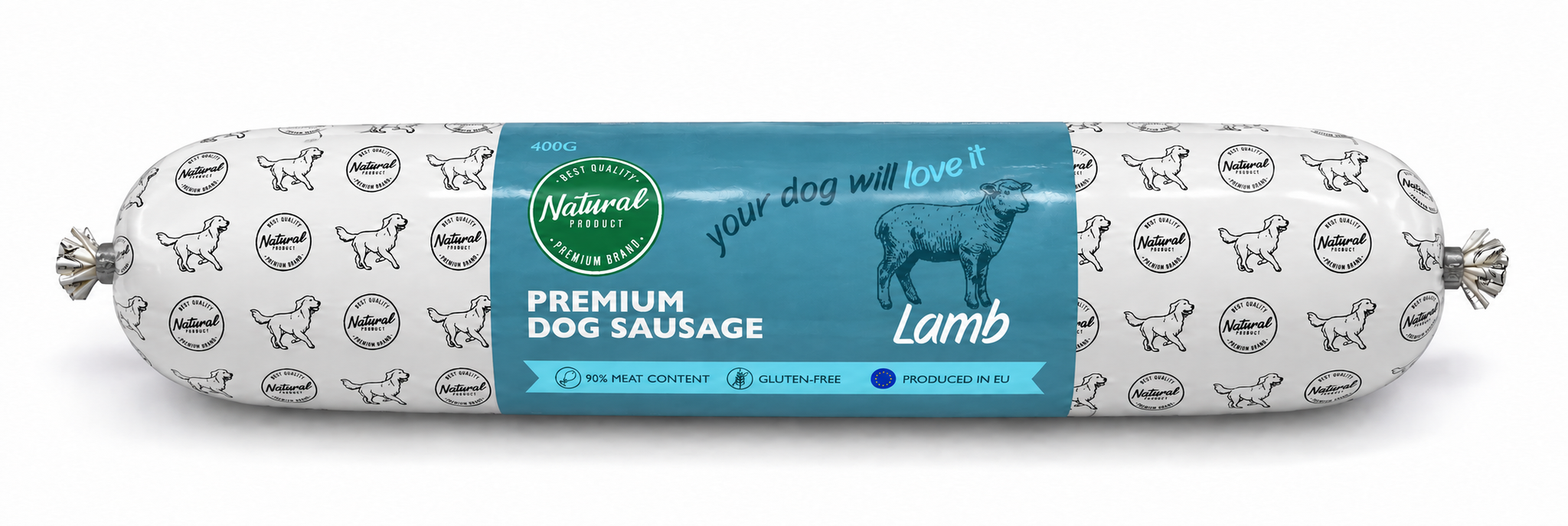 Premium Dog Sausage Lamb 400 gram