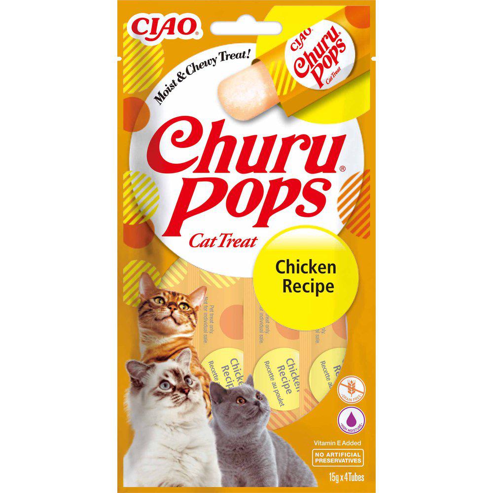 INABA Churu Pops Kylling - kattegodbidder, 4×15 g