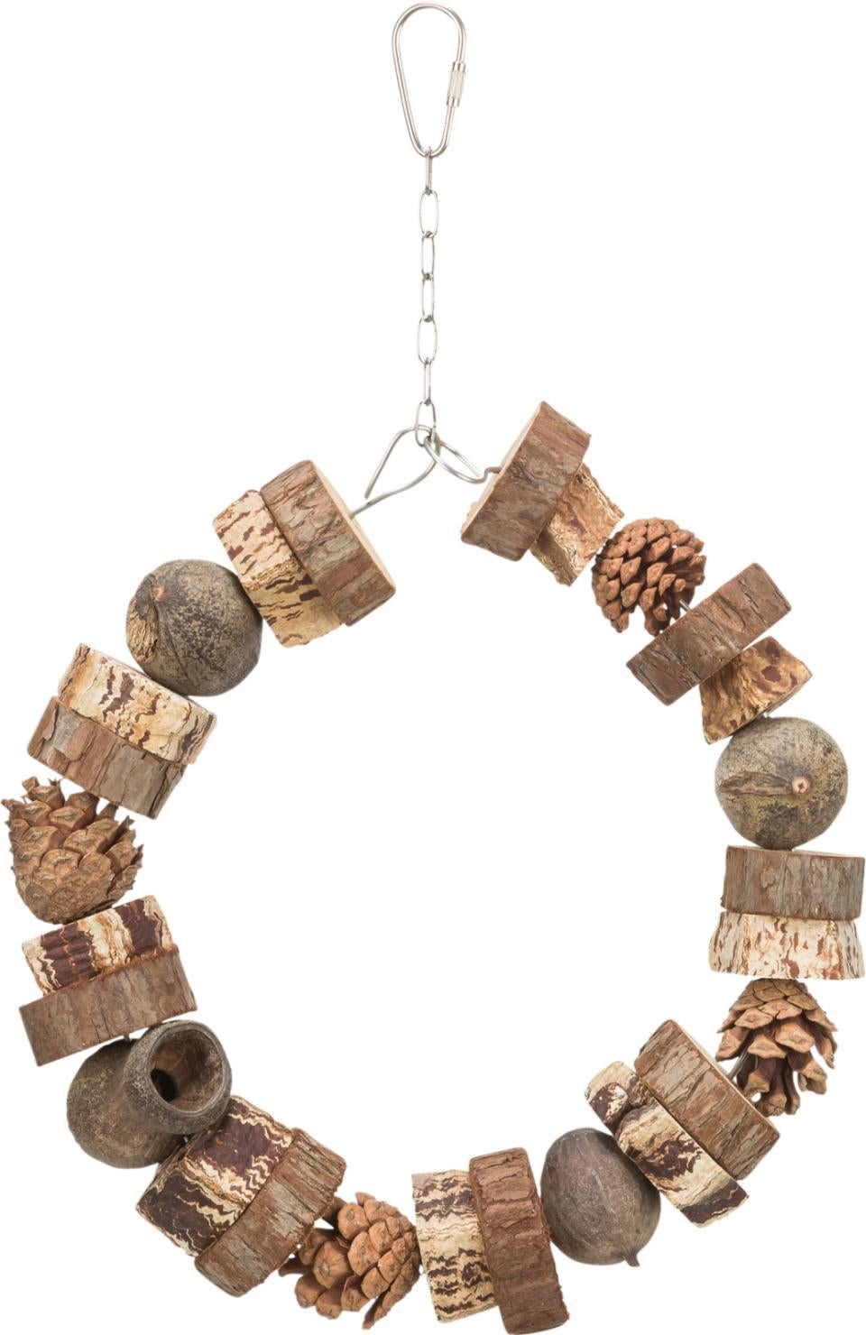 Ring swing wood/pine cone