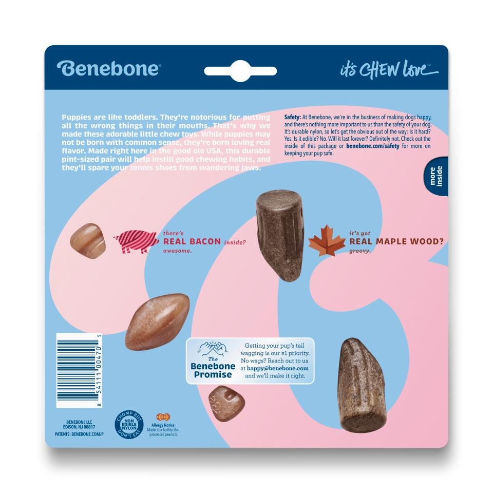 Benebone Puppy 2-Pack Maplestick/Zaggler Bacon