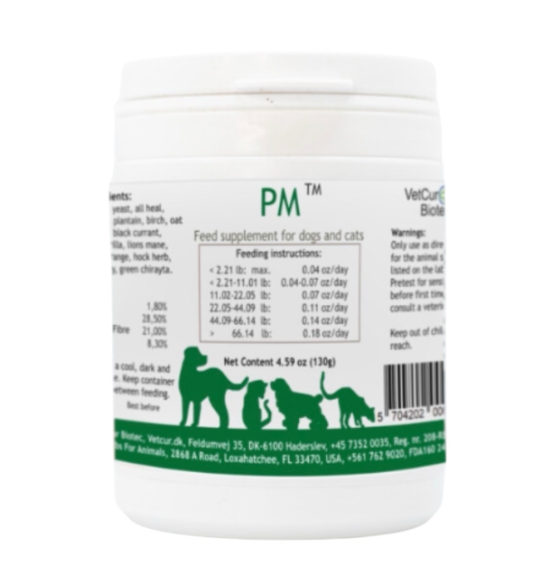 PM pulver til hund & kat 130 gram