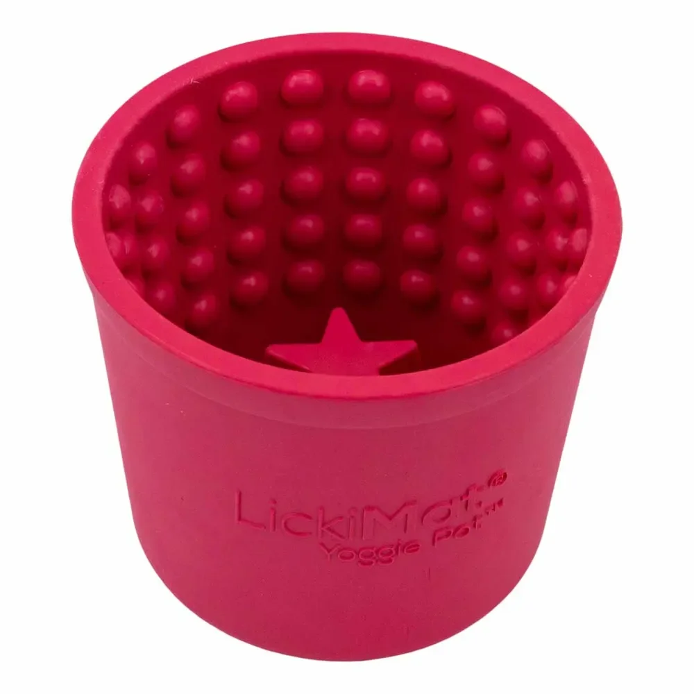 LickiMat Yoggie Skål til Våd/Tørfoder - 9x9,5cm - Rød