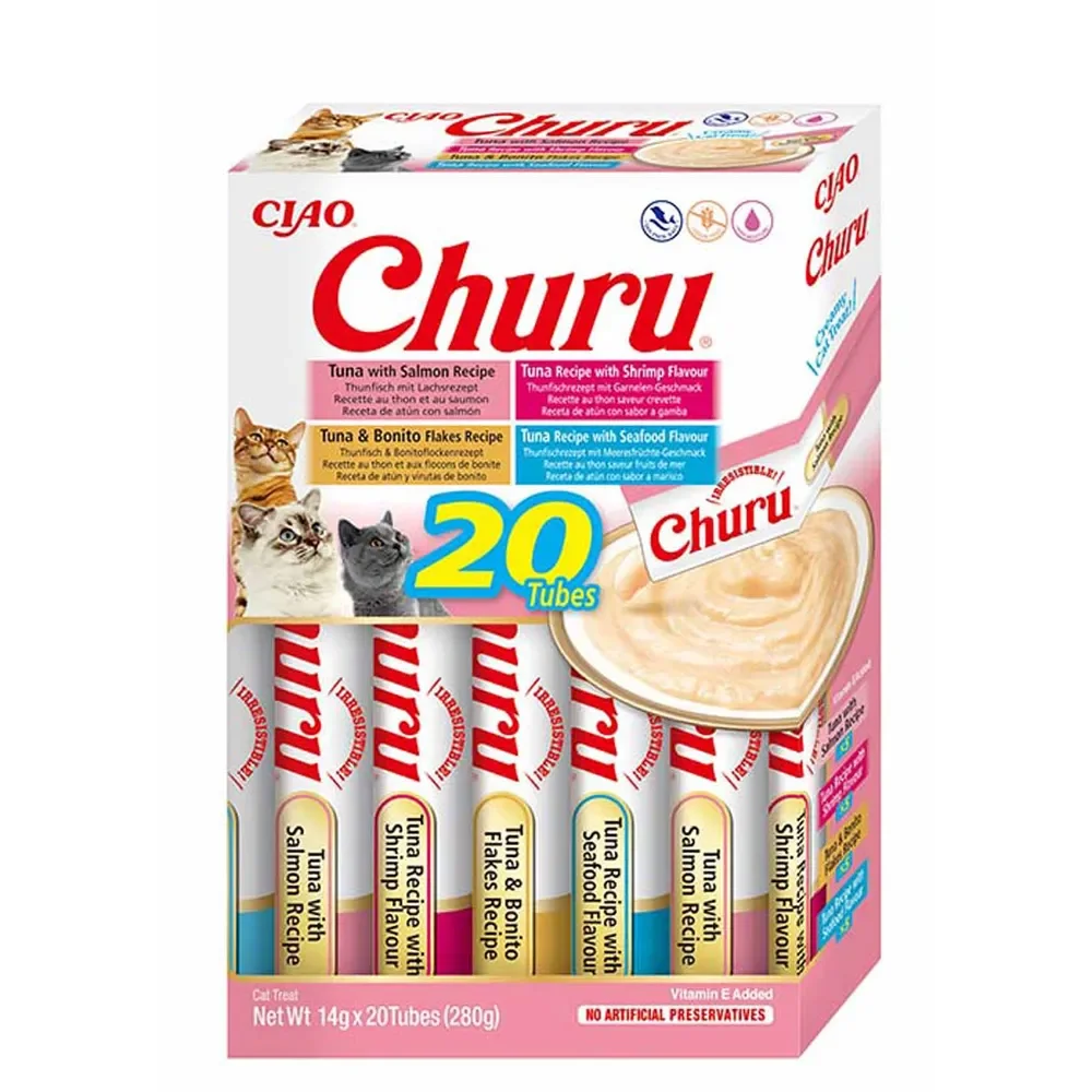 Kattegodbidder INABA Churu Variety Box Seafood - 20 x 14 g