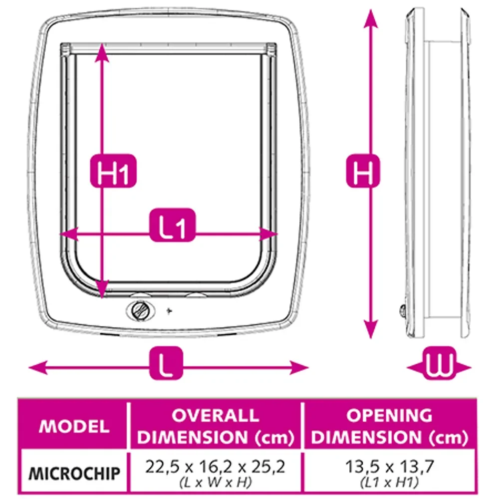 Kattedør Swing 4-vejs microchip