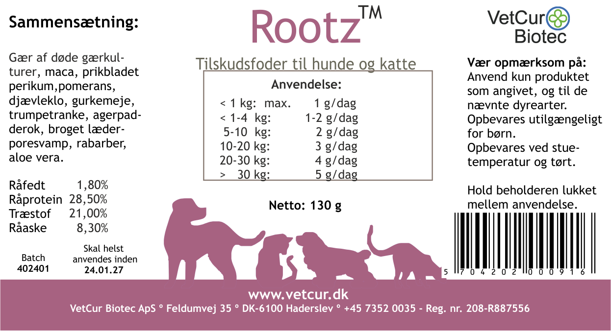 Rootz pulver hund & kat 130 gram