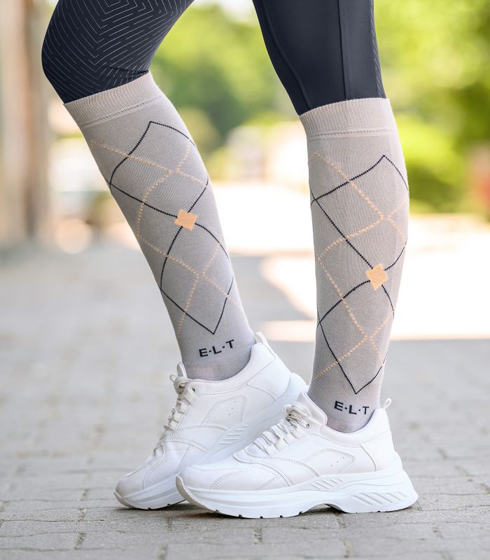 Argyle ridestrømper 