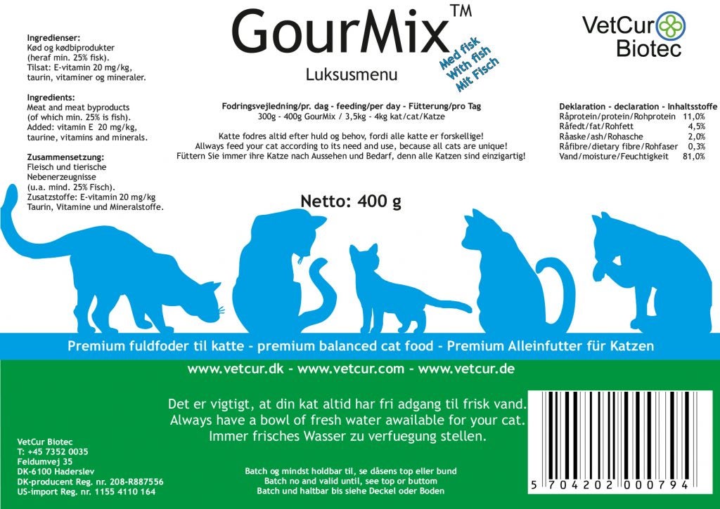 Luksusmenu med fisk til kat 400 g