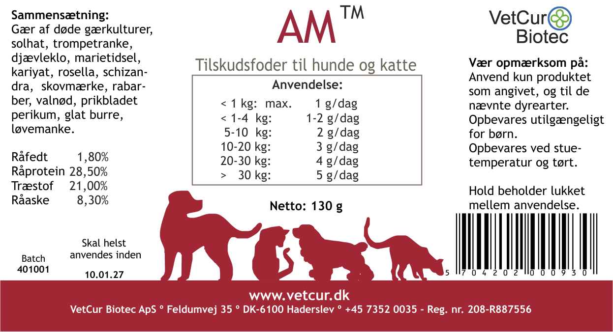 AM pulver hund & kat 130 gram