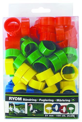 Båndringe plast 21 mm 100 stk.