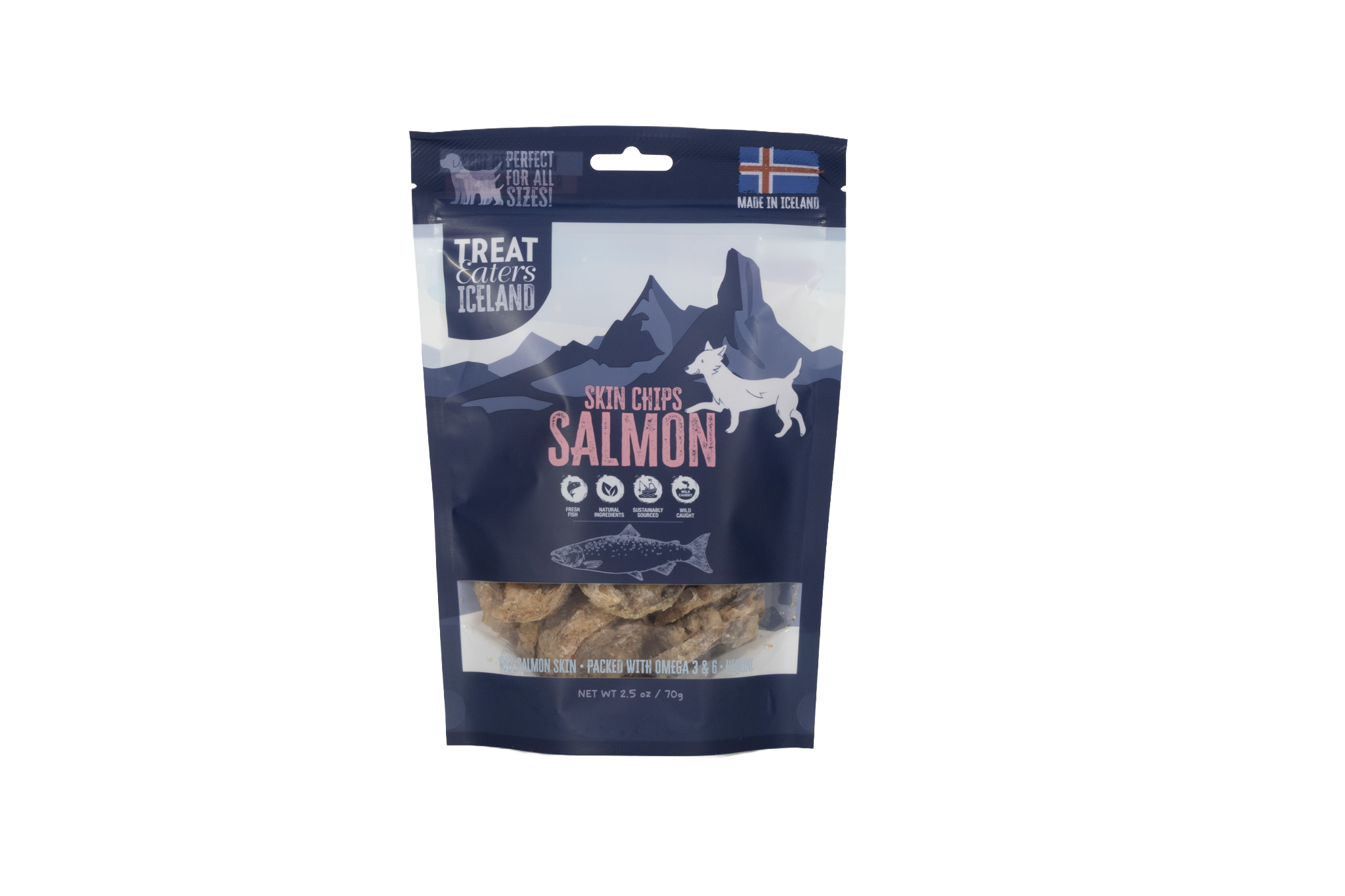 Large Bites Salmon Skin Chips Iceland 70 gram