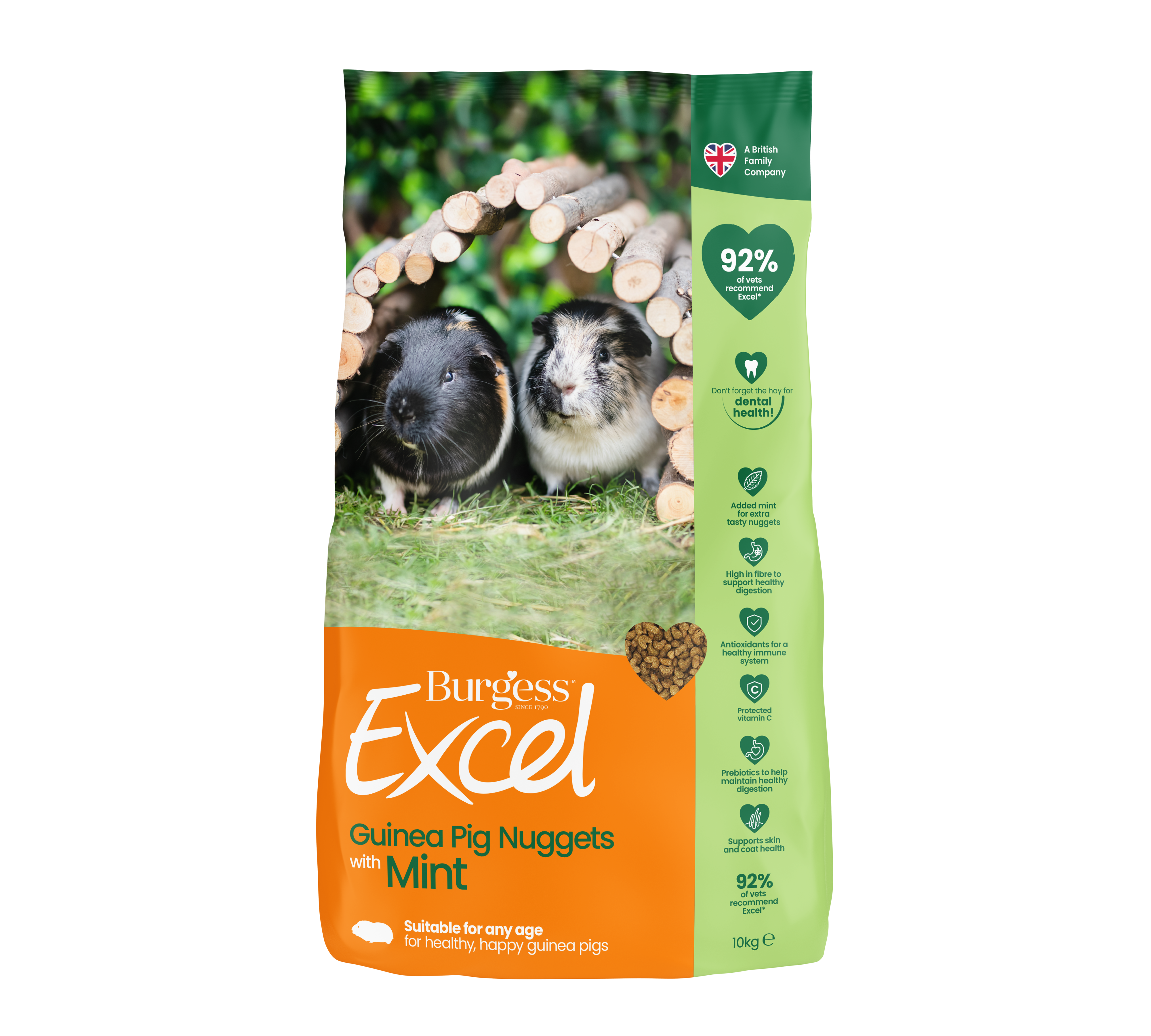 Excel marsvin nuggets med mint 10 kg