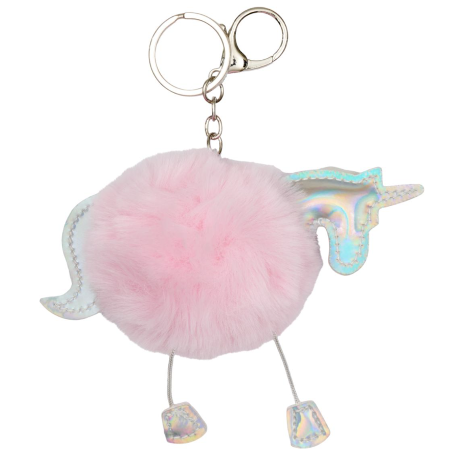 Unicorn pompon Nøglering Misty Rose