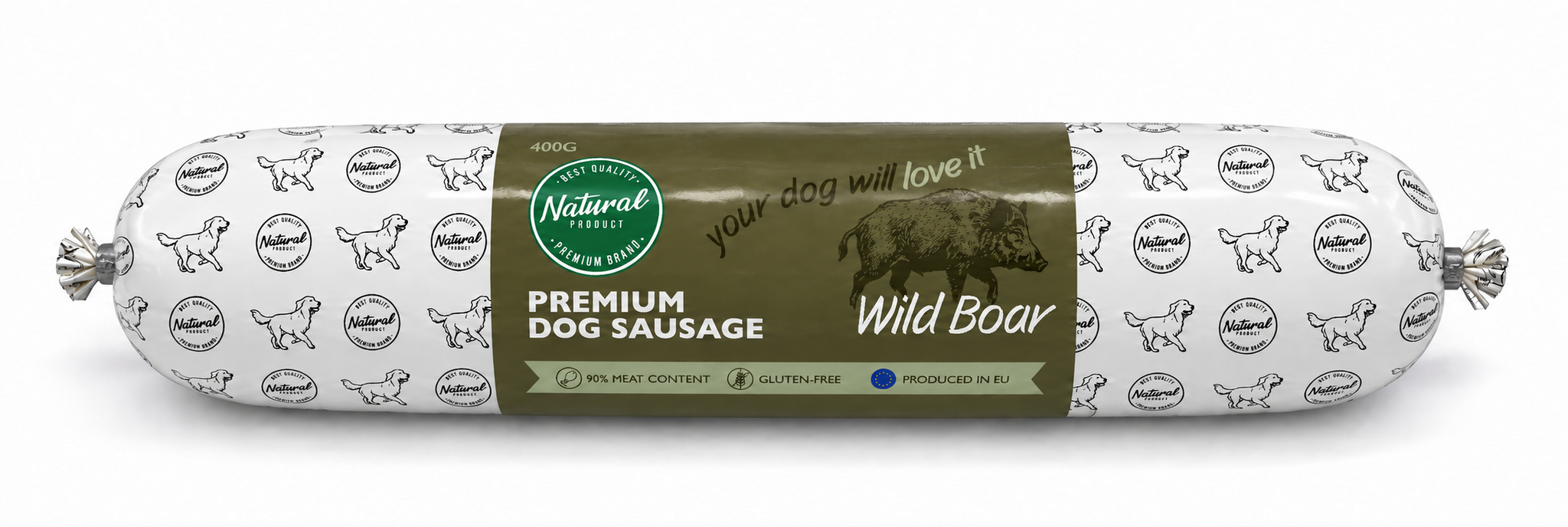 Premium Dog Sausage Wild Boar 400 gram