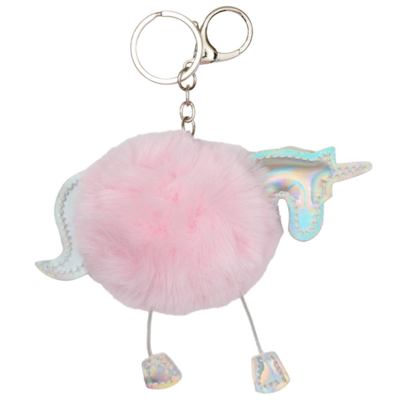 Unicorn pompon Nøglering Misty Rose