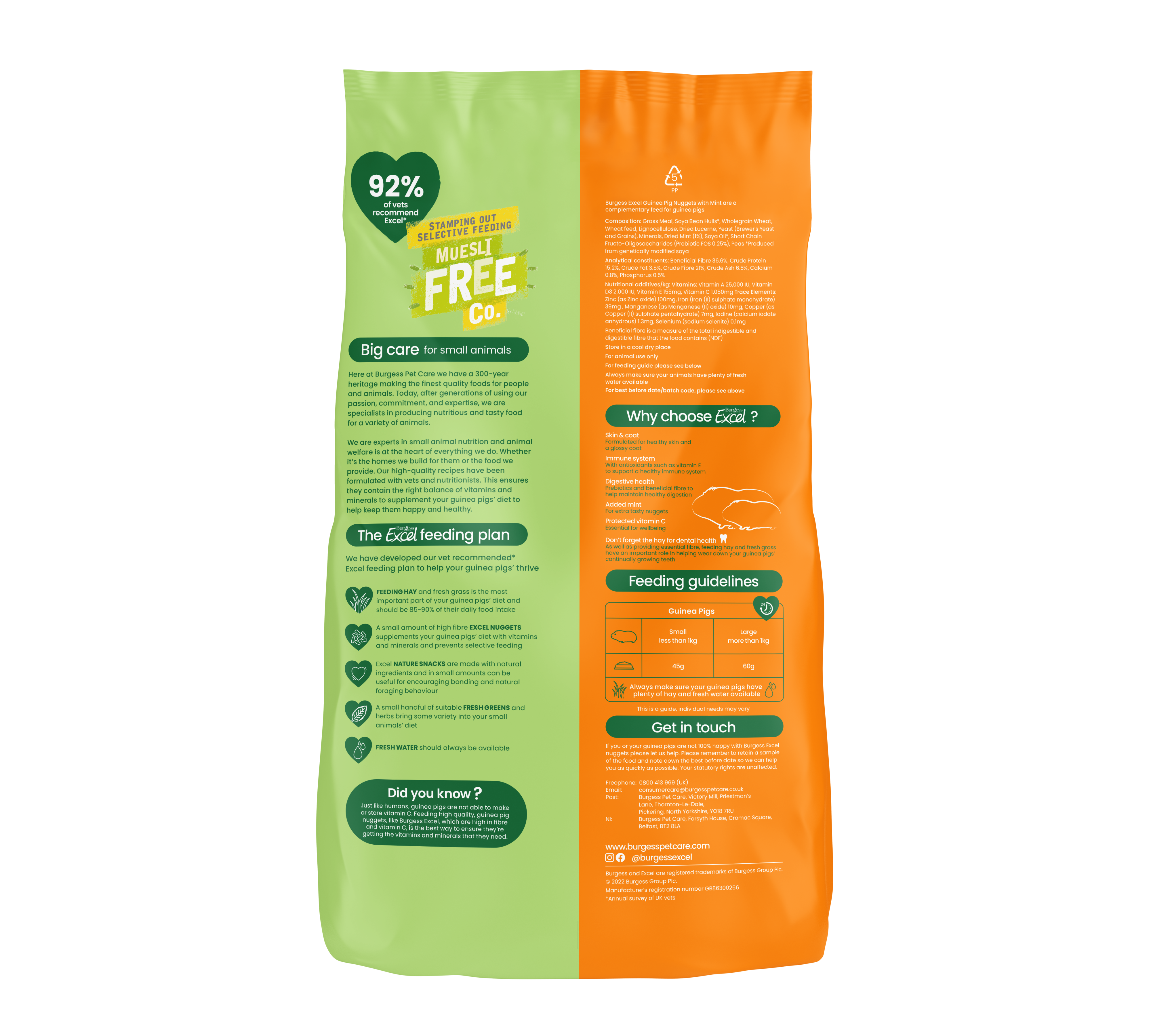 Excel marsvin med mint nuggets 3 kg