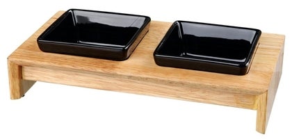 Skålesæt keramik/træ på stativ