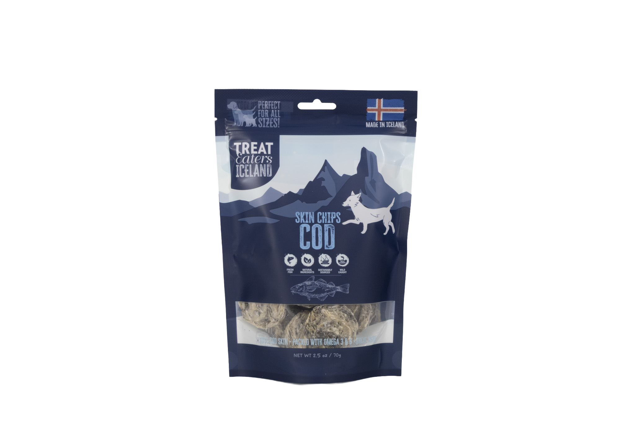 Large Bites Cod Skin Chips Iceland 70 gram