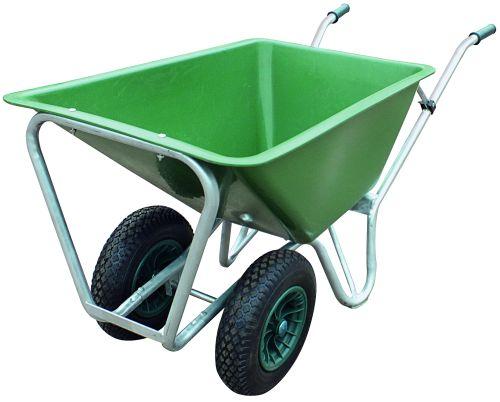 Staldkærre galvaniseret med plastkasse