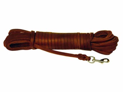 Sporline læder flad 10 meter