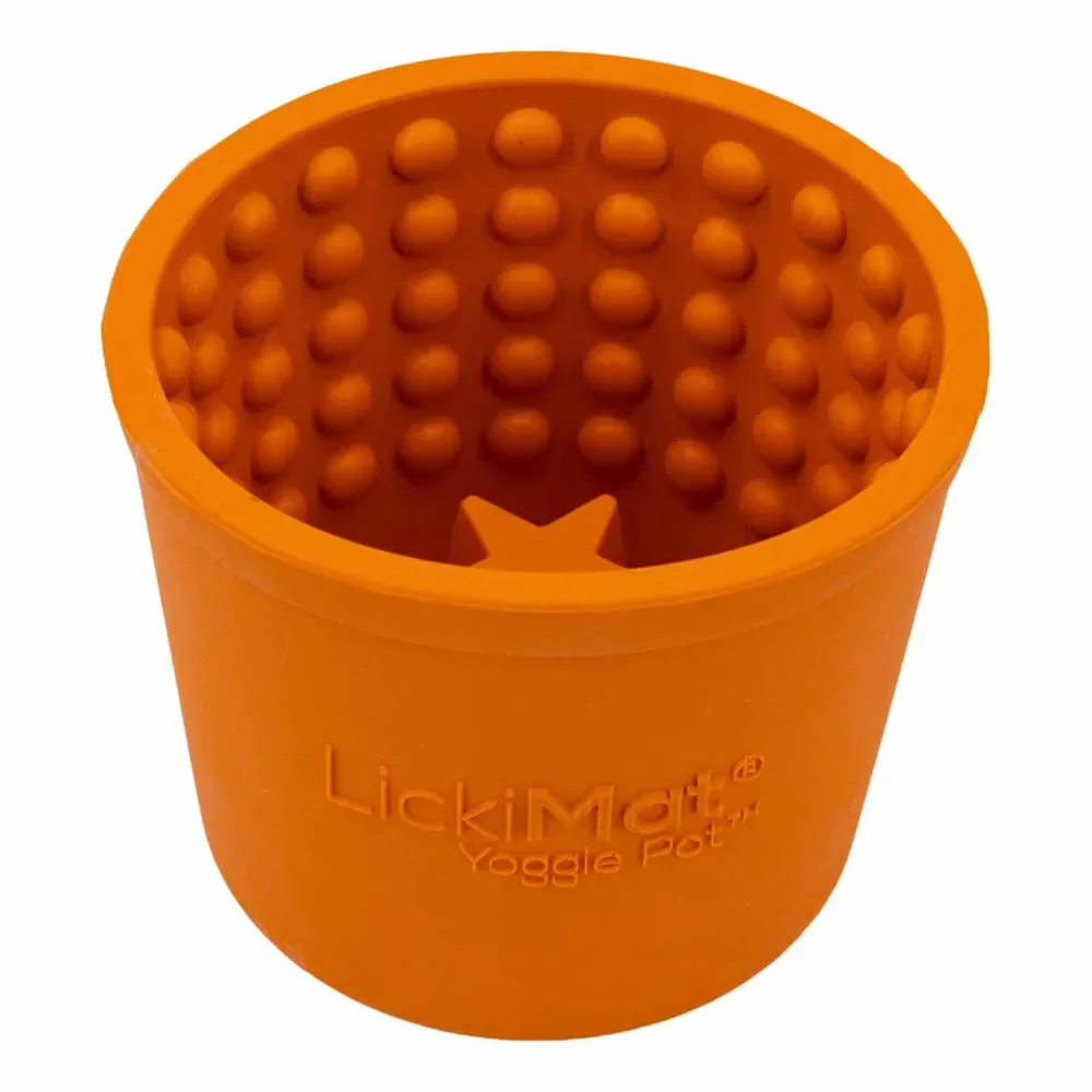 LickiMat Yoggie Skål til Våd/Tørfoder - 9x9,5cm - Orange