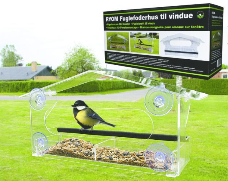Fuglefoderhus t/vindue klar acryl 