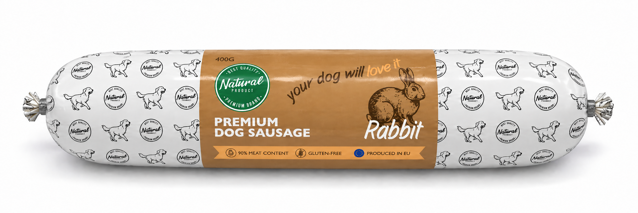 Premium Dog Sausage Rabbit 400 gram