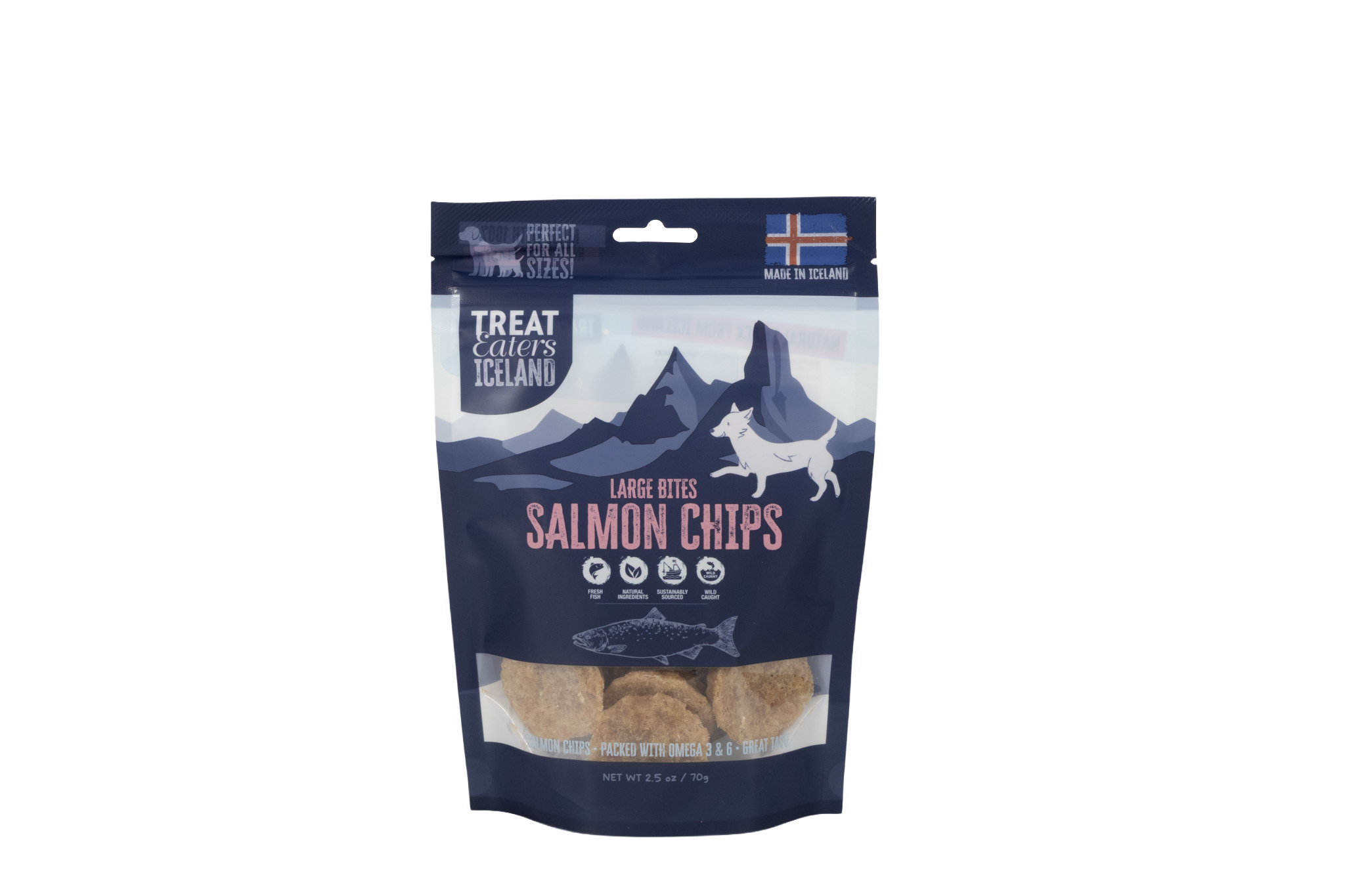 Large Bites Salmon Chips Iceland 70 gram