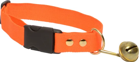 Halsbånd orange med klokke