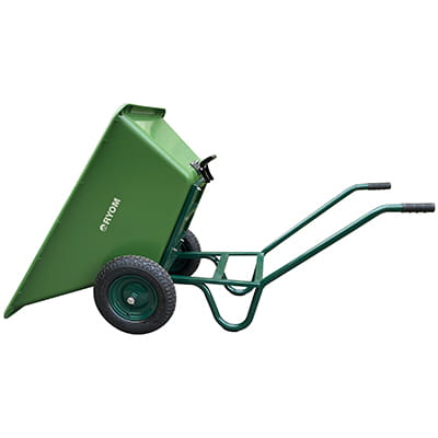 Staldkærre med tip grøn 170 liter