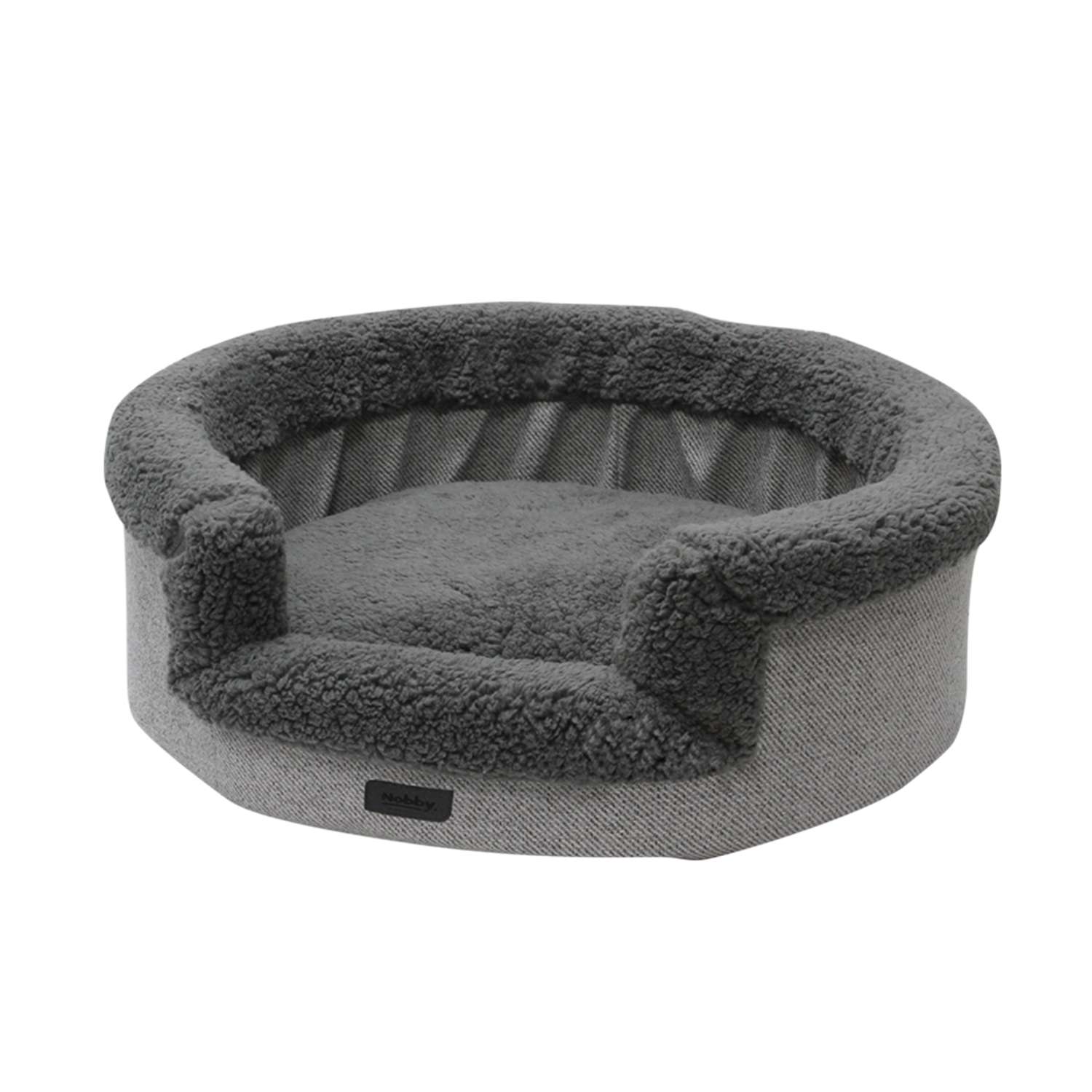 Komfort bed oval JASIN - 70 x 65 x 19 cm - Grå