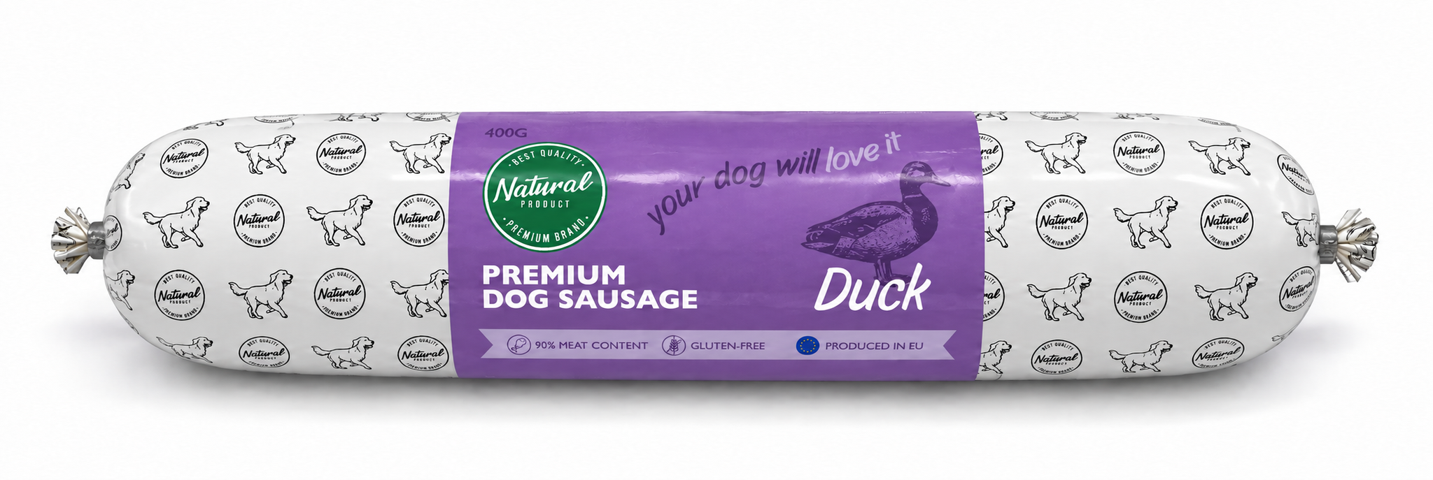 Premium Dog Sausage Duck 400 gram