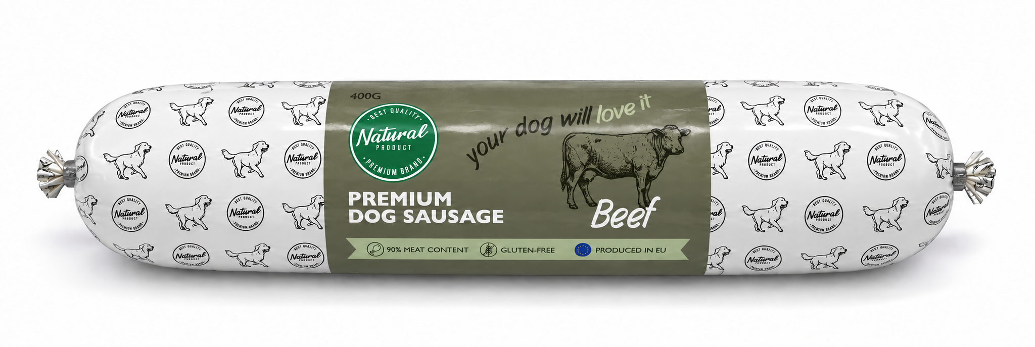 Premium Dog Sausage Beef 400 gram