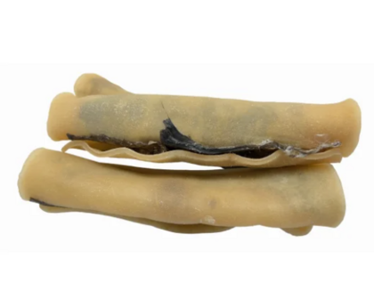 Okse tyggerulle med laks 